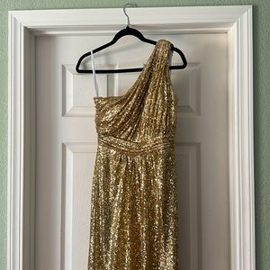 Revelry Starla Sequin Dress Gold Size 8